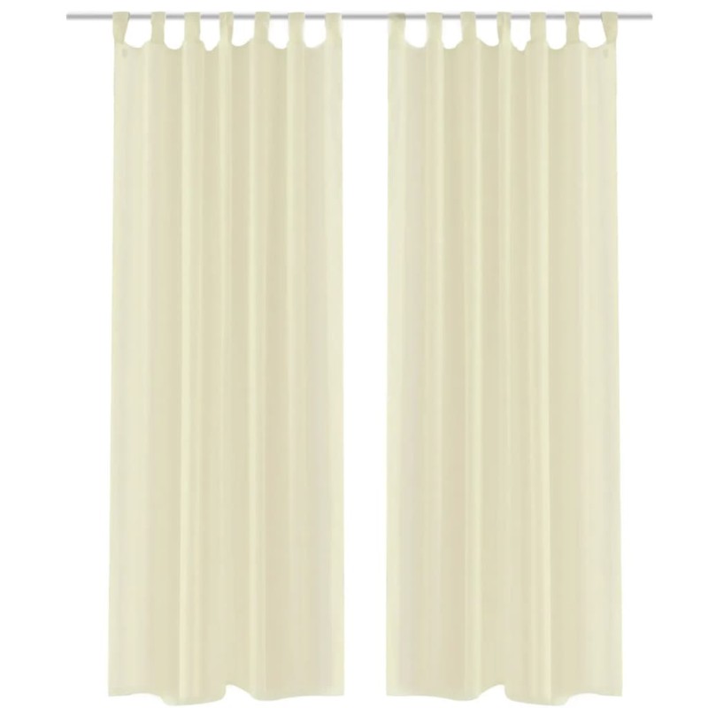 2 x Transparente Gardine Fertiggardine 140 x 245 cremefarben 2 x Transparente Gardine Fertiggardine 140 x 245 cremefarben