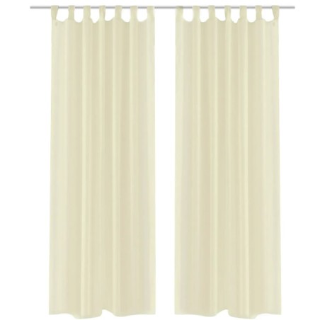 2 x Transparente Gardine Fertiggardine 140 x 245 cremefarben