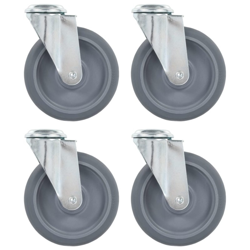 vidaXL Lenkrollen mit Bolzenloch 4 Stk. 125 mm vidaXL Lenkrollen mit Bolzenloch 4 Stk. 125 mm