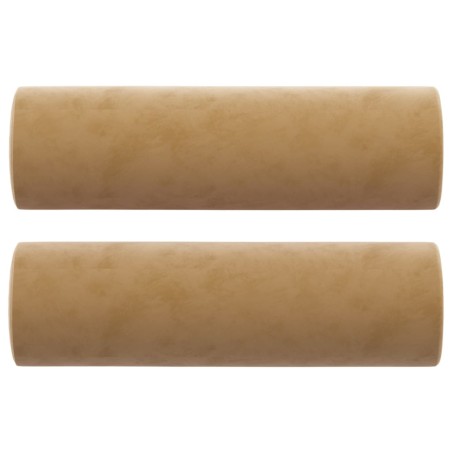 vidaXL Zierkissen 2 Stk. Braun Ø15x50 cm Samt
