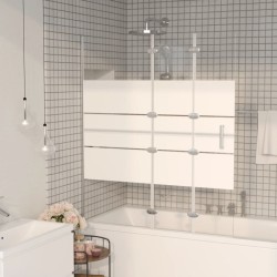 vidaXL Faltbare Duschkabine ESG 120x140 cm Weiß 