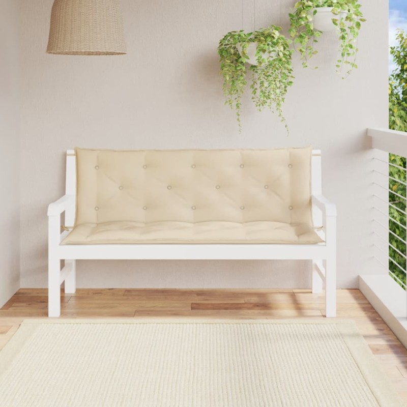 Gartenbank-Auflagen 2 Stk. Beige 150x50x7 cm Oxford-Gewebe Gartenbank-Auflagen 2 Stk. Beige 150x50x7 cm Oxford-Gewebe