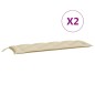 Gartenbank-Auflagen 2 Stk. Beige 150x50x7 cm Oxford-Gewebe Gartenbank-Auflagen 2 Stk. Beige 150x50x7 cm Oxford-Gewebe