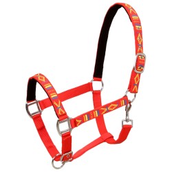 vidaXL Pferdehalfter 2 Stück Nylon Größe Warmblut Rot