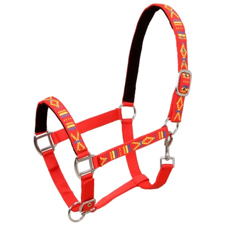 vidaXL Pferdehalfter 2 Stück Nylon Größe Warmblut Rot