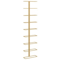 vidaXL Wand-Weinregal für 9 Flaschen Golden Eisen