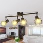 Deckenstrahler mit 4 LED-Glühlampen Industrie-Stil Drahtschirm Schwarz Deckenstrahler mit 4 LED-Glühlampen Industrie-Stil Drahtschirm Schwarz