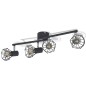 Deckenstrahler mit 4 LED-Glühlampen Industrie-Stil Drahtschirm Schwarz Deckenstrahler mit 4 LED-Glühlampen Industrie-Stil Drahtschirm Schwarz
