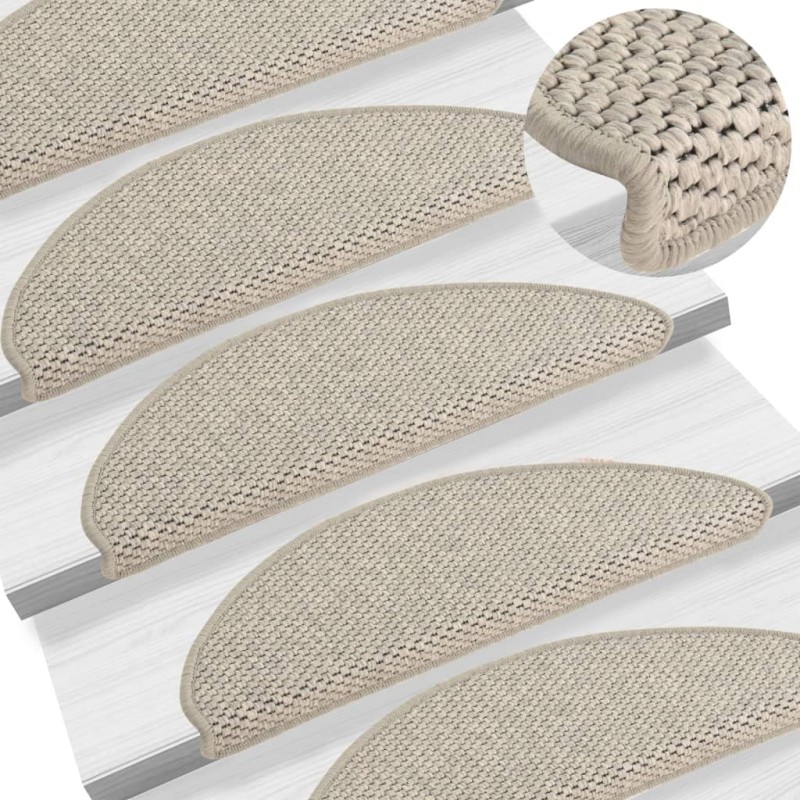 vidaXL Treppenmatten Selbstklebend Sisal-Optik 15 Stk. 65x21x4cm Taupe vidaXL Treppenmatten Selbstklebend Sisal-Optik 15 Stk. 65x21x4cm Taupe