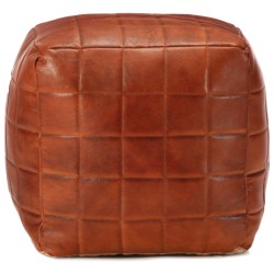vidaXL Pouf Hellbraun 40 x 40 x 40 cm Echtes Ziegenleder