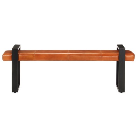 vidaXL Sitzbank 160 cm Schwarz und Braun Echtes Ziegenleder