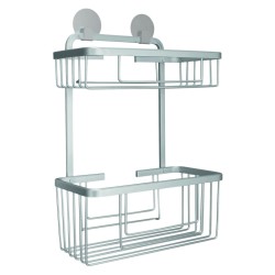 Kleine Wolke Doppelter Duschkorb Rocco Rechteckig Aluminium