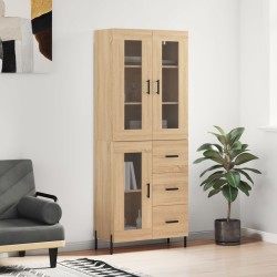 Highboard Sonoma-Eiche 69,5x34x180 cm Holzwerkstoff