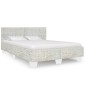 vidaXL Bettgestell Grau Natur Rattan 140 x 200 cm vidaXL Bettgestell Grau Natur Rattan 140 x 200 cm