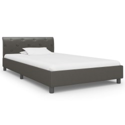 vidaXL Bettgestell Grau Kunstleder 100 × 200 cm