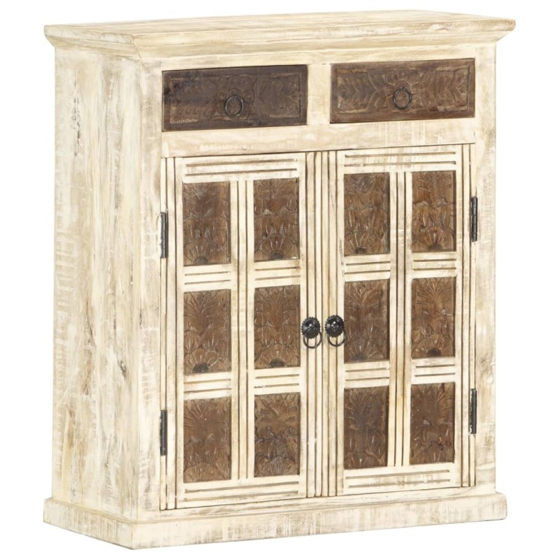 vidaXL Sideboard Weiß 65 x 30 x 75 cm Massivholz Mango vidaXL Sideboard Weiß 65 x 30 x 75 cm Massivholz Mango