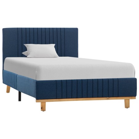 vidaXL Bettgestell Blau Stoff 100x200 cm 
