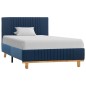 vidaXL Bettgestell Blau Stoff 100x200 cm vidaXL Bettgestell Blau Stoff 100x200 cm
