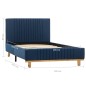 vidaXL Bettgestell Blau Stoff 100x200 cm vidaXL Bettgestell Blau Stoff 100x200 cm