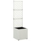 vidaXL Hochbeet mit Rankgitter 1 Topf 30x30x107 cm Poly Rattan Weiß vidaXL Hochbeet mit Rankgitter 1 Topf 30x30x107 cm Poly Rattan Weiß