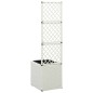 vidaXL Hochbeet mit Rankgitter 1 Topf 30x30x107 cm Poly Rattan Weiß vidaXL Hochbeet mit Rankgitter 1 Topf 30x30x107 cm Poly Rattan Weiß