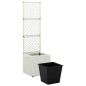 vidaXL Hochbeet mit Rankgitter 1 Topf 30x30x107 cm Poly Rattan Weiß vidaXL Hochbeet mit Rankgitter 1 Topf 30x30x107 cm Poly Rattan Weiß