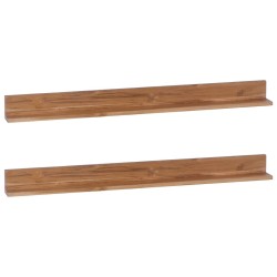 vidaXL Wandregale 2 Stk. 120x10x10 cm Massivholz Teak