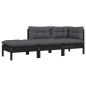 vidaXL 3-tlg. Garten-Lounge-Set mit Kissen Schwarz Kiefer Massivholz vidaXL 3-tlg. Garten-Lounge-Set mit Kissen Schwarz Kiefer Massivholz