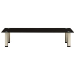 vidaXL TV-Tisch 80x35x17 cm Schwarz Hartglas