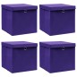 vidaXL Aufbewahrungsboxen mit Deckeln 4 Stk. 28x28x28 cm Lila vidaXL Aufbewahrungsboxen mit Deckeln 4 Stk. 28x28x28 cm Lila