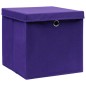 vidaXL Aufbewahrungsboxen mit Deckeln 4 Stk. 28x28x28 cm Lila vidaXL Aufbewahrungsboxen mit Deckeln 4 Stk. 28x28x28 cm Lila