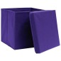 vidaXL Aufbewahrungsboxen mit Deckeln 4 Stk. 28x28x28 cm Lila vidaXL Aufbewahrungsboxen mit Deckeln 4 Stk. 28x28x28 cm Lila