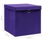 vidaXL Aufbewahrungsboxen mit Deckeln 4 Stk. 28x28x28 cm Lila vidaXL Aufbewahrungsboxen mit Deckeln 4 Stk. 28x28x28 cm Lila
