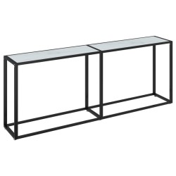 vidaXL Konsolentisch Weiß Marmor-Optik 200x35x75,5 cm Hartglas
