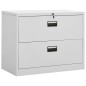 vidaXL Aktenschrank Hellgrau 90x46x72,5 cm Stahl vidaXL Aktenschrank Hellgrau 90x46x72,5 cm Stahl