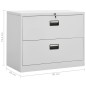 vidaXL Aktenschrank Hellgrau 90x46x72,5 cm Stahl vidaXL Aktenschrank Hellgrau 90x46x72,5 cm Stahl