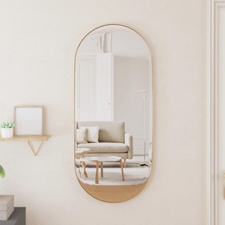 vidaXL Wandspiegel Golden 35x80 cm Oval