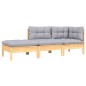 vidaXL 3-tlg. Garten-Lounge-Set mit Grauen Kissen Kiefer Massivholz vidaXL 3-tlg. Garten-Lounge-Set mit Grauen Kissen Kiefer Massivholz