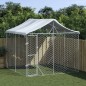 vidaXL Outdoor-Hundezwinger mit Dach Silbern 3x3x2,5m Verzinkter Stahl vidaXL Outdoor-Hundezwinger mit Dach Silbern 3x3x2,5m Verzinkter Stahl
