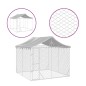 vidaXL Outdoor-Hundezwinger mit Dach Silbern 3x3x2,5m Verzinkter Stahl vidaXL Outdoor-Hundezwinger mit Dach Silbern 3x3x2,5m Verzinkter Stahl