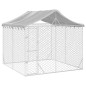 vidaXL Outdoor-Hundezwinger mit Dach Silbern 3x3x2,5m Verzinkter Stahl vidaXL Outdoor-Hundezwinger mit Dach Silbern 3x3x2,5m Verzinkter Stahl