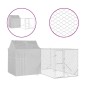 vidaXL Outdoor-Hundezwinger mit Dach Silbern 4x4x2,5m Verzinkter Stahl vidaXL Outdoor-Hundezwinger mit Dach Silbern 4x4x2,5m Verzinkter Stahl