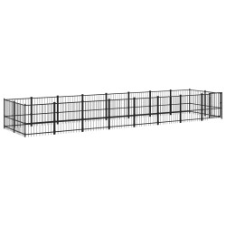 vidaXL Outdoor-Hundezwinger Stahl 15,02 m²