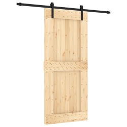 vidaXL Schiebetür mit Beschlag 90x210 cm Massivholz Kiefer