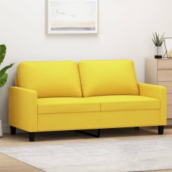 vidaXL 2-Sitzer-Sofa Hellgelb 140 cm Stoff