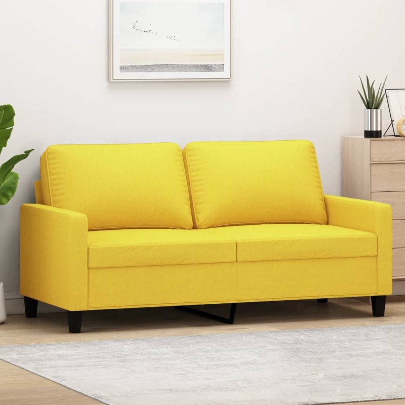 vidaXL 2-Sitzer-Sofa Hellgelb 140 cm Stoff vidaXL 2-Sitzer-Sofa Hellgelb 140 cm Stoff