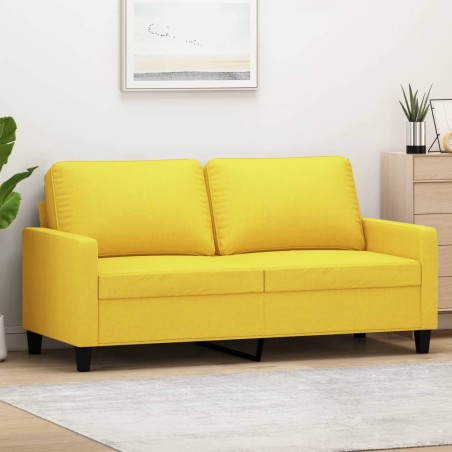 vidaXL 2-Sitzer-Sofa Hellgelb 140 cm Stoff