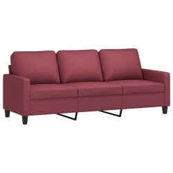 vidaXL 3-Sitzer-Sofa Weinrot 180 cm Stoff