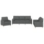 vidaXL 3-tlg. Sofagarnitur mit Kissen Dunkelgrau Stoff vidaXL 3-tlg. Sofagarnitur mit Kissen Dunkelgrau Stoff