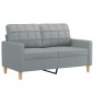 vidaXL 2-tlg. Sofagarnitur mit Kissen Hellgrau Stoff vidaXL 2-tlg. Sofagarnitur mit Kissen Hellgrau Stoff